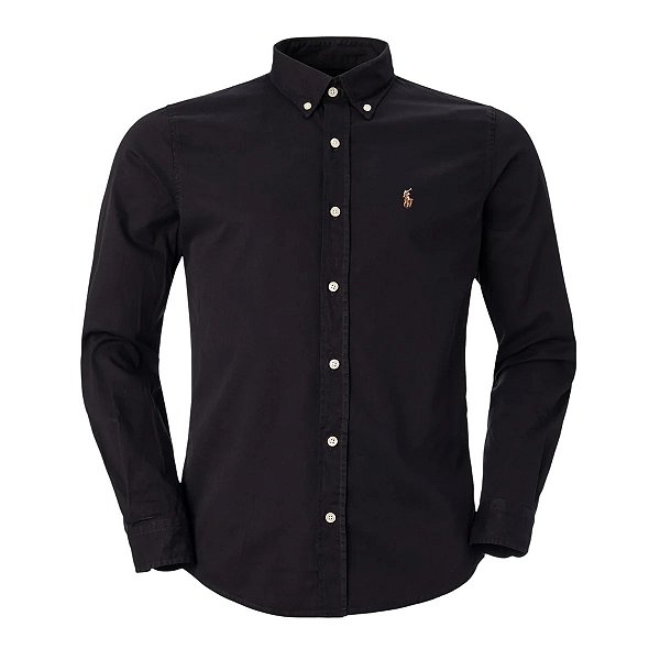 Camisa RL Masculina Custom fit Sarja Preta