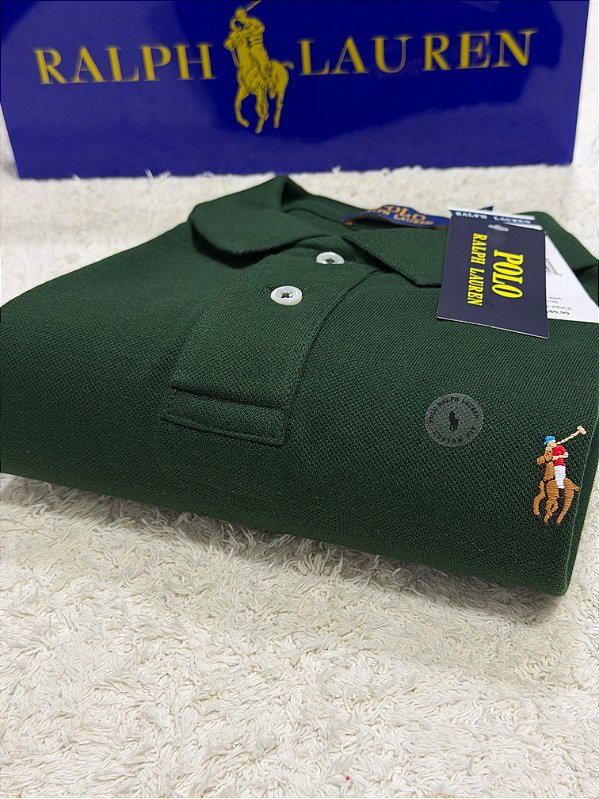Polo RL Masculina Custom Fit Strong Cotton Coloured Verde