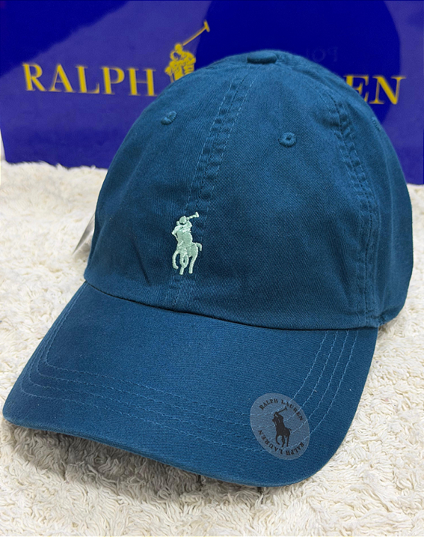 Boné RL Cotton Chino Baseball Azul petróleo