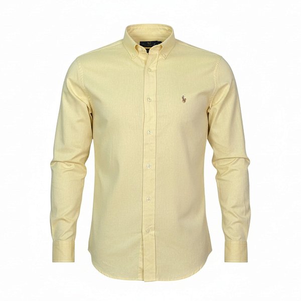 Camisa RL Masculina Custom fit Sarja Coloured Amarela
