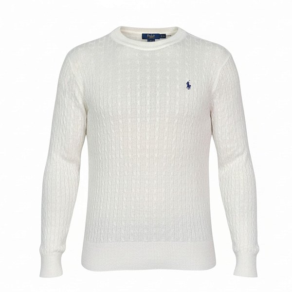 Suéter RL Masculino Crewneck Detalhado Off-White