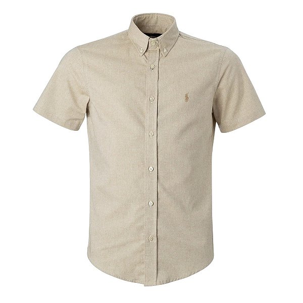 Camisa RL Masculina Manga curta Oxford Caqui
