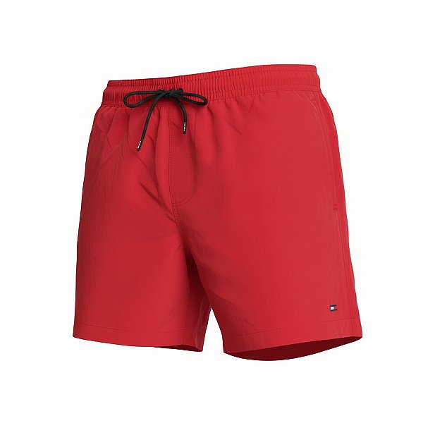 Short Tommy Hilfiger Masculino Swimwear Iconic Flag Vermelho