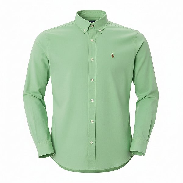 Camisa RL Masculina Custom fit Sarja Verde Claro