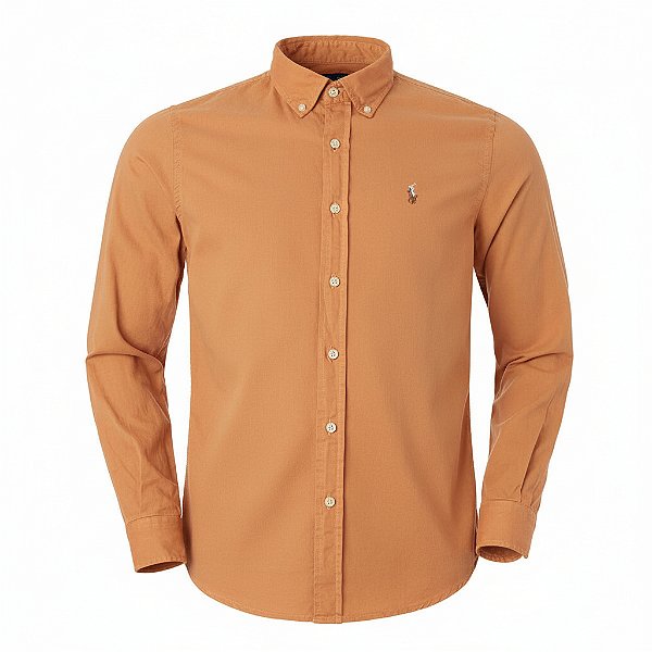 Camisa RL Masculina Custom fit Sarja Coloured Laranja