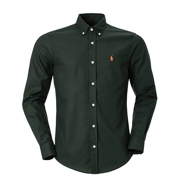Camisa RL Masculina Custom fit Oxford Verde