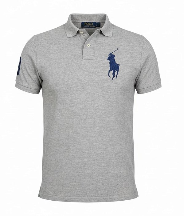 Polo RL Masculina Custom Fit Strong Cotton Big Cinza