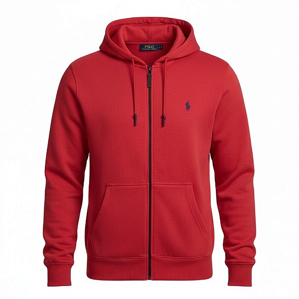 Moletom RL Masculino Ziper Vermelho