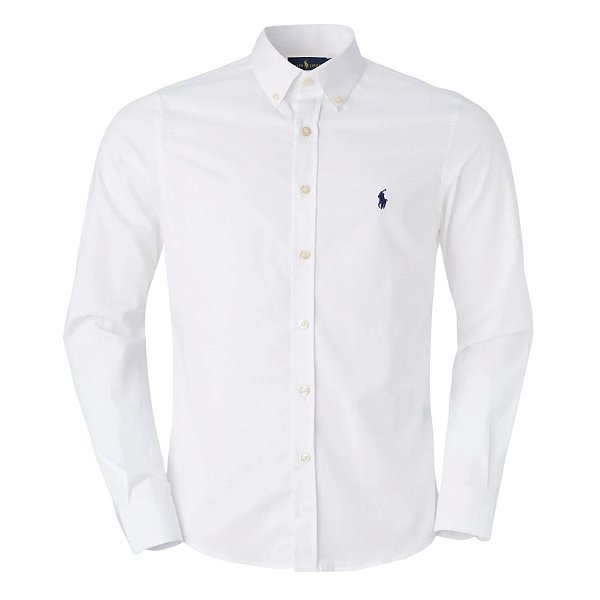 Camisa RL Masculina Custom Fit Oxford Branca