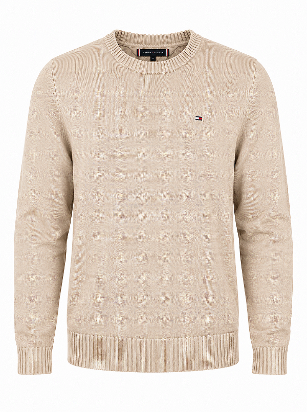 Suéter Tommy Hilfiger Masculino Crewneck Caqui