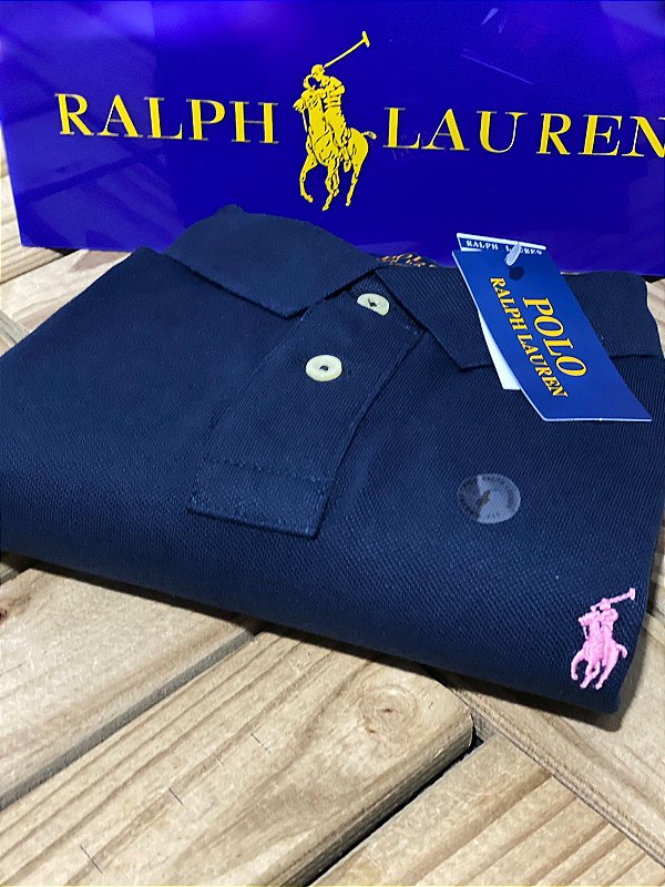 Polo Ralph Lauren Masculina Custom-Fit Azul marinho