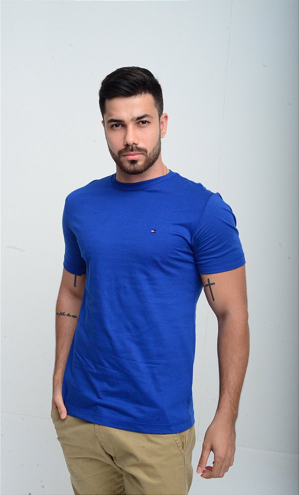 Camisa Tommy Hilfiger Masculina Azul ML 04