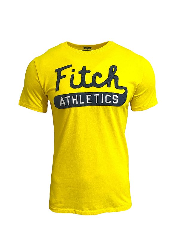 Camiseta Abercrombie Masculina Fitch Athletics Amarela