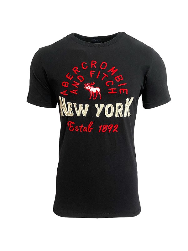 Camiseta Abercrombie Masculina New York Preta