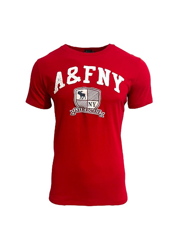 Camiseta Abercrombie Masculina NY Vermelha