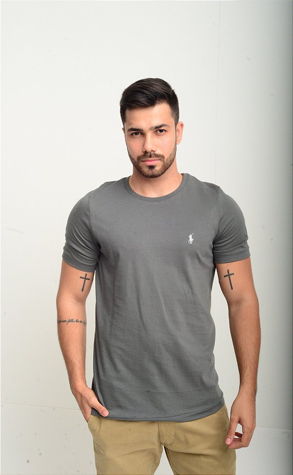 Camiseta Ralph Lauren Basic Slim-Fit Cinza