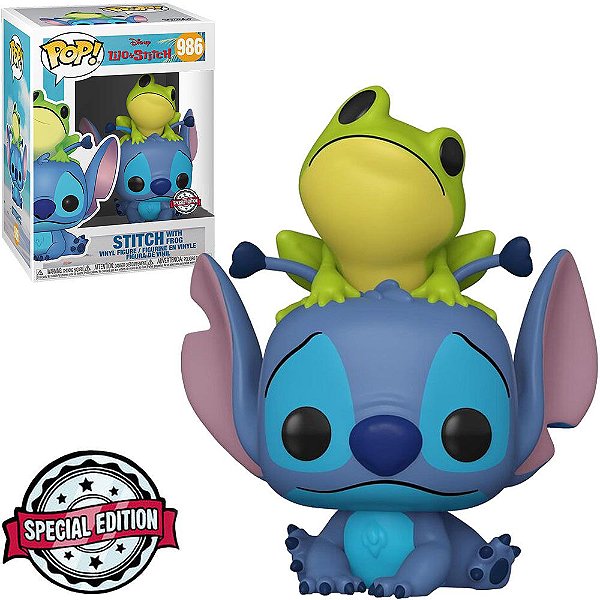 Boneco Funko Pop Disney Lilo Stitch - Stitch with Frog 986