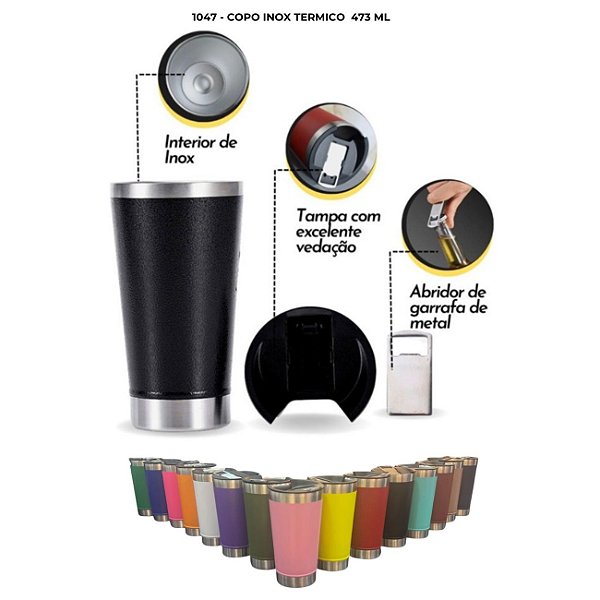 Copo Inox Termico  473 ml