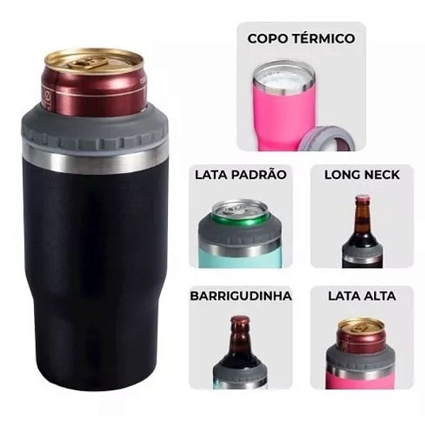 Copo Porta cerveja Garrafa stanley Térmica Latinha De Aço 420ml