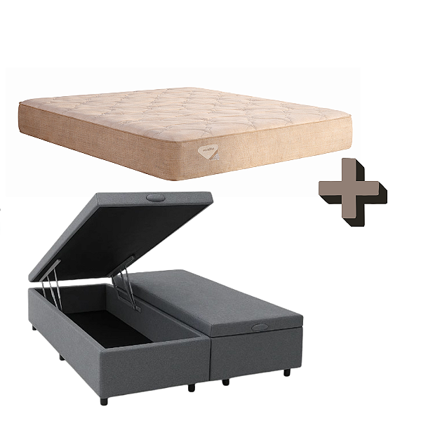 CONJUNTO: BOX BAÚ + COLCHÃO MULTI SUPPORT - 200 KG POR PESSOA - QUEEN 158X198X77