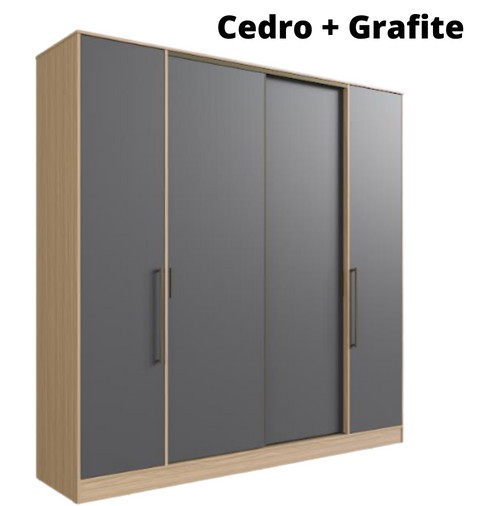 Guarda roupa Herval - 2 portas de correr e 4 gavetas