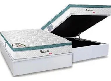 Conjunto: Baú + Colchão Herval Meditare Viúva 128X188X75