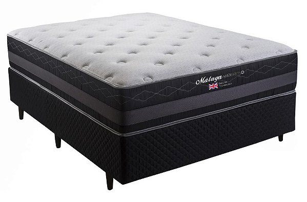CONJUNTO: BOX + COLCHÃO HERVAL MÁLAGA - MOLAS MAXSPRING - CASAL 138X188X69