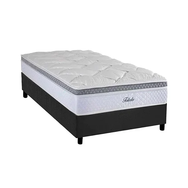 conjunto: box + colchão molas ensacadas Toledo solteirão 96X203X66