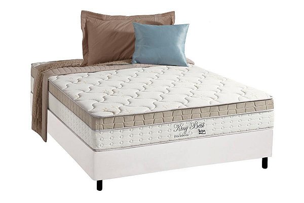 CONJUNTO: BOX + COLCHÃO ANJOS KING BEST - MOLAS ENSACADAS   TAMANHO CASAL 138 X 188 X 71