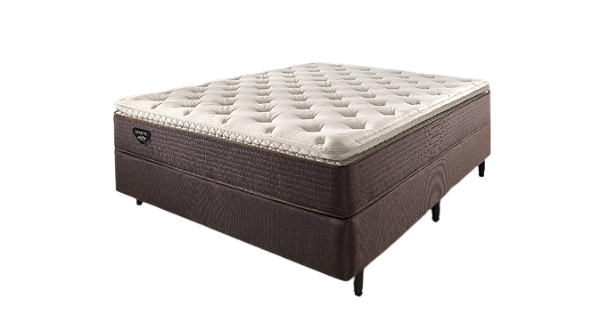 Conjunto: Box + Colchão Ecoflex - Lush Marrom  Molas verticoil  Casal 138X188X73