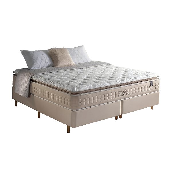 Conjunto: Box + Colchão Anjos Comfortable Molas Masterpocket Queen - 158X198X74