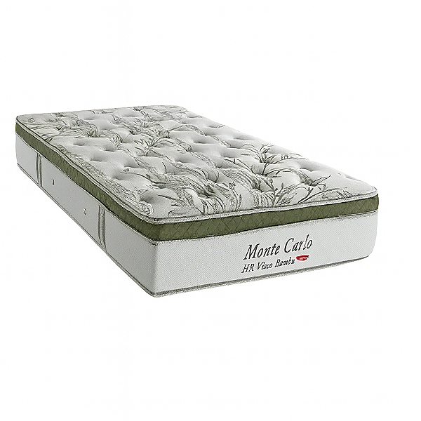 Colchão Herval  Monte Carlo HR Visco Bamboo - Solteiro 88x188x34