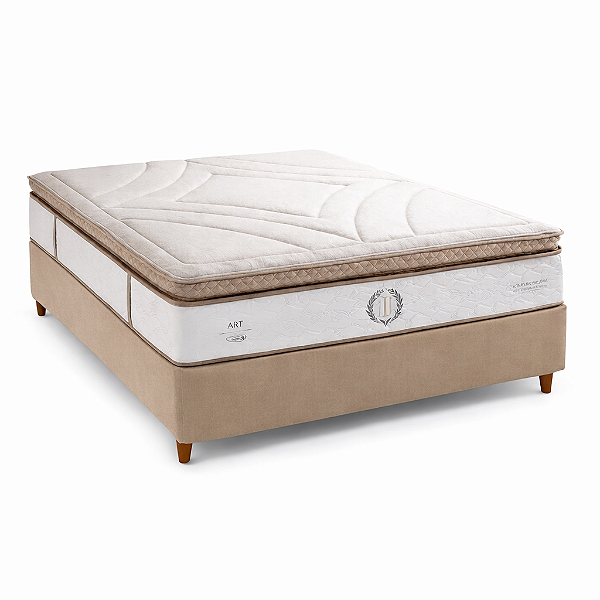 Conjunto: box + Colchão Herval Imperatore Dunas - molas ensacadas - Casal 138X188X72