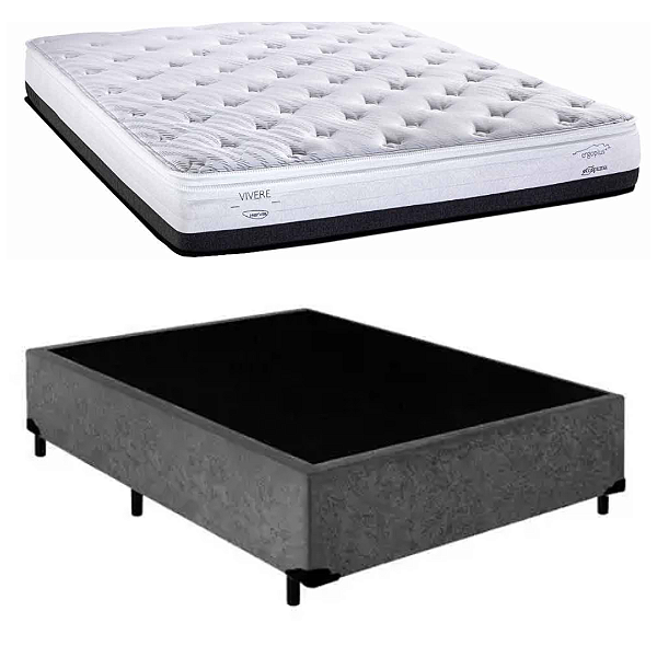 Conjunto: Box + Colchão Saturno - Espuma D45 - Casal 138x188x62