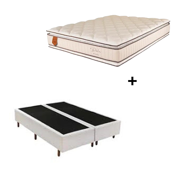Conjunto: Box + Colchão Bali - molas ensacadas - Queen 158X198X68