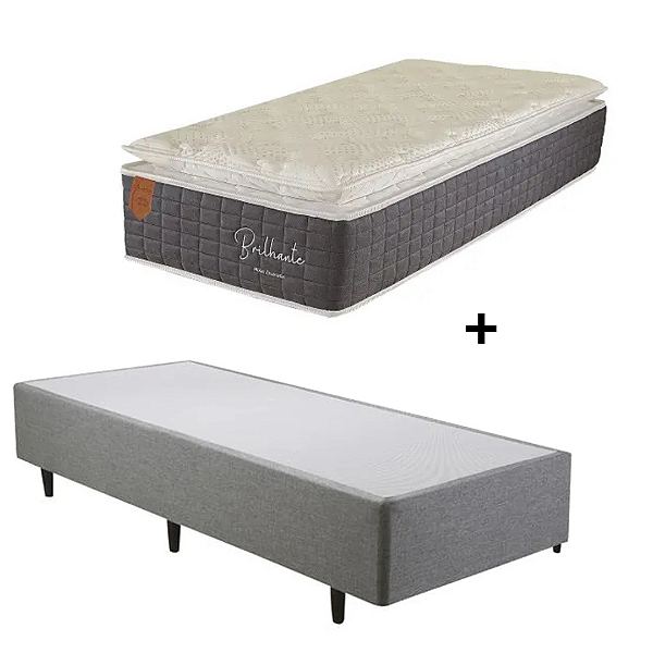 Conjunto: Box + Colchão Prorelax BRILHANTE - Molas Ensacadas  Tamanho Solteiro 088 X 188 X 69