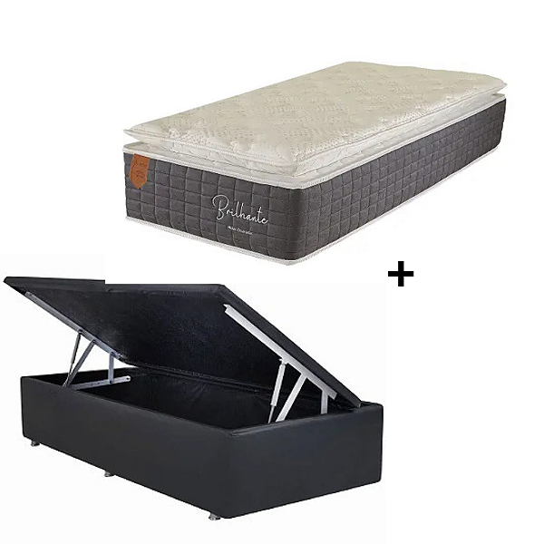 Conjunto: Box + Colchão Prorelax BRILHANTE - Molas Ensacadas  Tamanho Solteiro 088 X 188 X 82