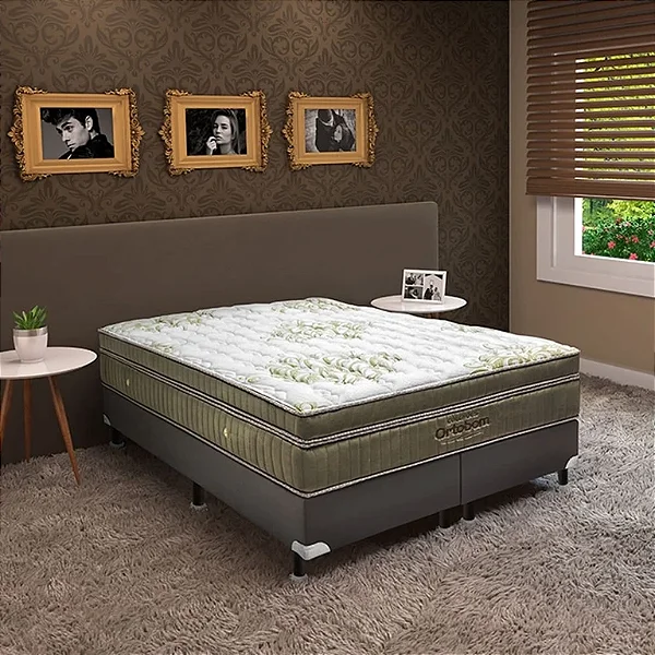 CONJUNTO BOX + COLCHÃO ORTOBOM GOLD ULTRAGEL QUEEN 158X198X69