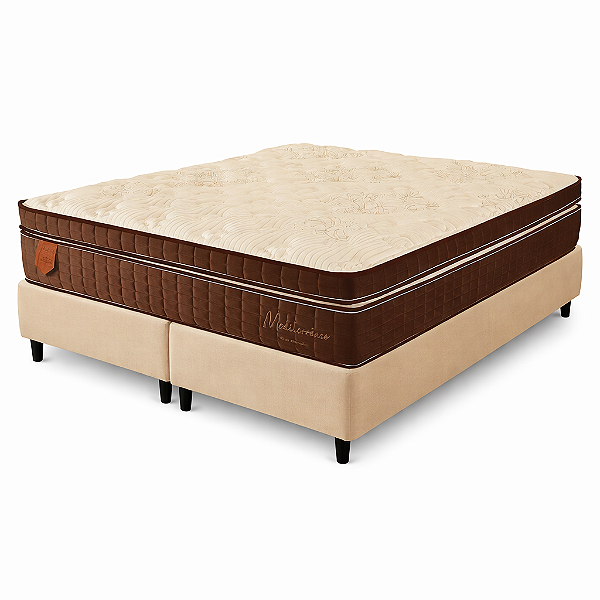CONJUNTO BOX SOMIER + COLCHAO MEDITERRANEO PRORELAX KING 193X203X69