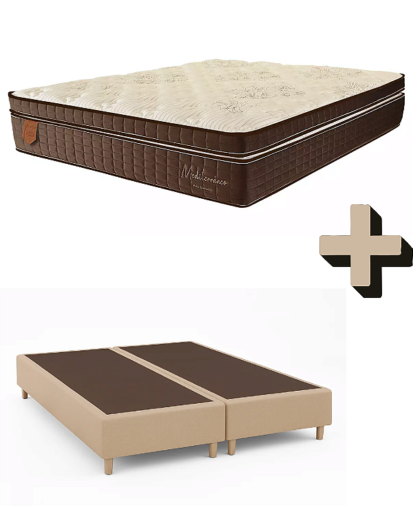 CONJUNTO BOX SOMIER + COLCHAO MEDITERRANEO PRORELAX KING 193X203X69