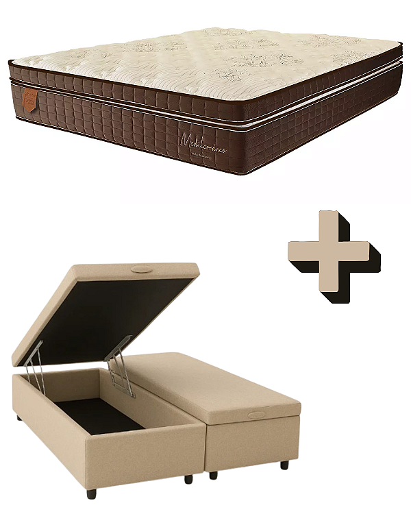 CONJUNTO BAU +COLCHAO PRORELAX MEDITERRANEO MEDITERRANEO 193x203x78