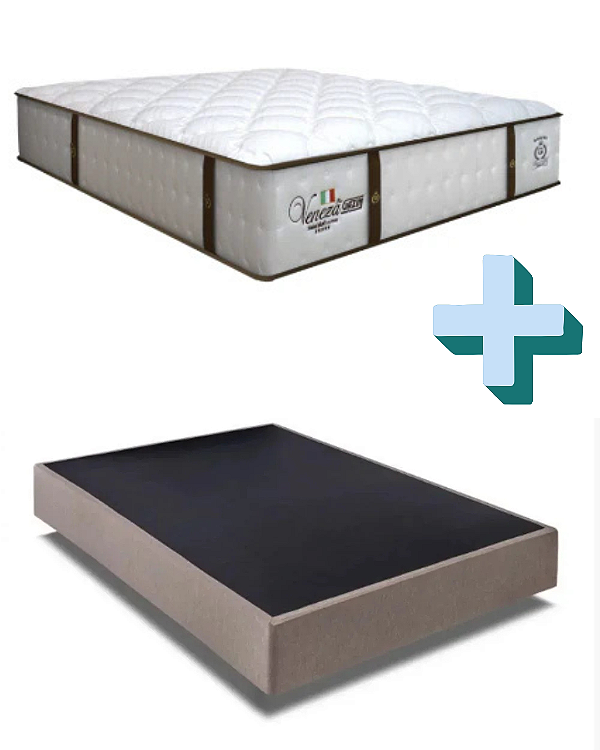 CONNJUNTO BOX SOMIER + COLCHAO GAZIN VENEZA MOLAS ENSACADAS CASAL 138X188X30