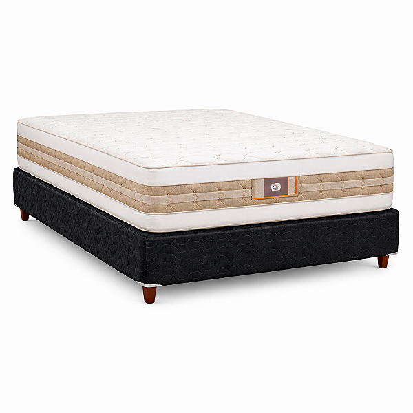 Conjunto box somier + Colchão Castor Casal Silver Star Air Double Face Pocket 138x188x71