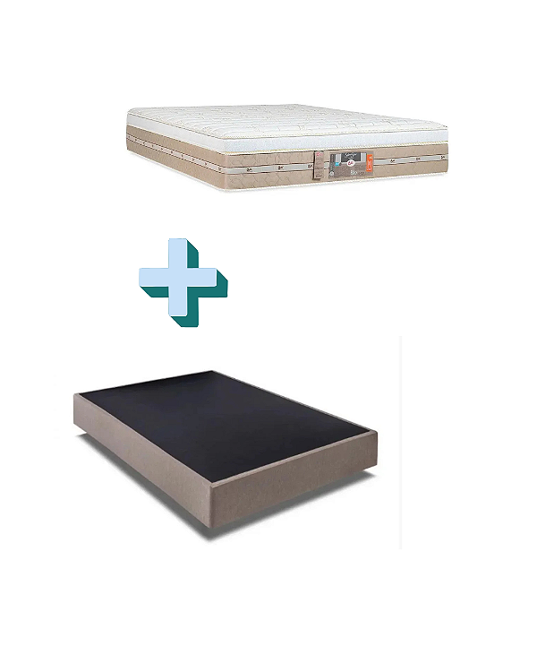 Conjunto box somier + Colchão Castor Casal Silver Star Air Double Face Pocket 138x188x71