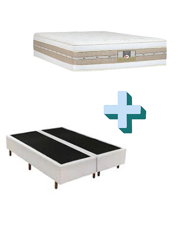 Conjunto box somier + Colchão Castor Queen Silver Star Air Double Face Pocket 158x198x71