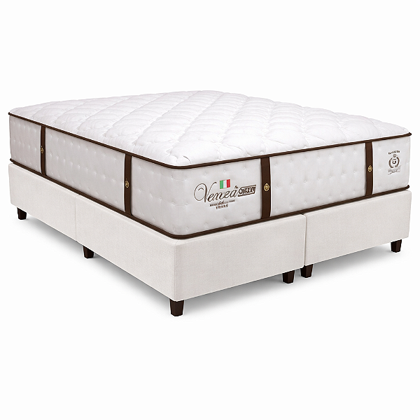 CONJUNTO BOX SOMIER + COLCHAO GAZIN VENEZA MOLAS ENSACADAS KING 193X203X67