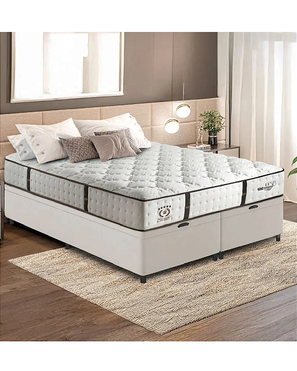 CONJUNTO BAU + COLCHAO GAZIN VENEZA MOLAS ENSACADAS KING 193X203X76