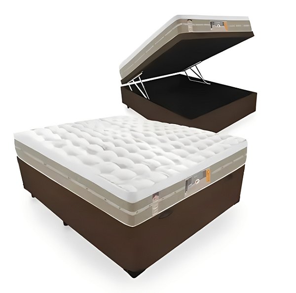 Conjunto Bau + Colchão Castor Casal Silver Star Air One Face Pocket 138x188x80cm