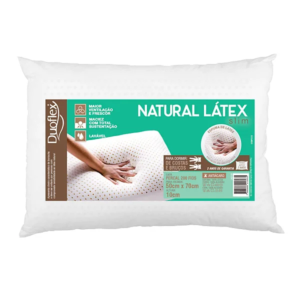 Travesseiro Duoflex Natural Látex Slim 10cm