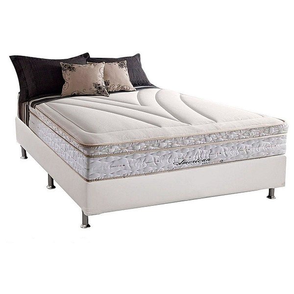 Conjunto: Box + Colchão Molas  Maxspring American Casal 138X188X71